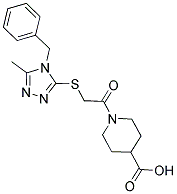 1-[[(4-BENZYL-5-METHYL-4H-1,2,4-TRIAZOL-3-YL)THIO]ACETYL]PIPERIDINE-4-CARBOXYLIC ACID Struktur