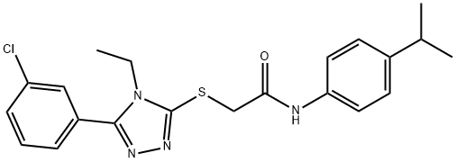 2-([5-(3-CHLOROPHENYL)-4-ETHYL-4H-1,2,4-TRIAZOL-3-YL]SULFANYL)-N-(4-ISOPROPYLPHENYL)ACETAMIDE Struktur