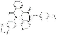 (2-BENZO[3,4-D]1,3-DIOXOLEN-5-YL-1-OXO-3-(3-PYRIDYL)(4-2,3,4-TRIHYDROISOQUINOLYL))-N-((4-METHOXYPHENYL)METHYL)FORMAMIDE Struktur