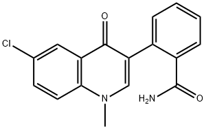 2-(6-CHLORO-1-METHYL-4-OXO-1,4-DIHYDRO-3-QUINOLINYL)BENZENECARBOXAMIDE Struktur