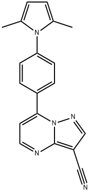 7-[4-(2,5-DIMETHYL-1H-PYRROL-1-YL)PHENYL]PYRAZOLO[1,5-A]PYRIMIDINE-3-CARBONITRILE Struktur