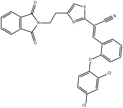 (E)-3-[2-(2,4-DICHLOROPHENOXY)PHENYL]-2-(4-[2-(1,3-DIOXO-1,3-DIHYDRO-2H-ISOINDOL-2-YL)ETHYL]-1,3-THIAZOL-2-YL)-2-PROPENENITRILE Struktur