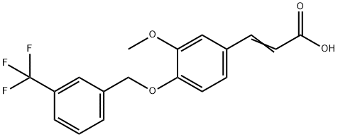 (E)-3-(3-METHOXY-4-([3-(TRIFLUOROMETHYL)BENZYL]OXY)PHENYL)-2-PROPENOIC ACID Struktur