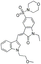 (Z)-1-ETHYL-3-((1-(2-METHOXYETHYL)-1H-INDOL-3-YL)METHYLENE)-5-(MORPHOLINOSULFONYL)INDOLIN-2-ONE Struktur