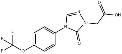 2-(5-OXO-4-[4-(TRIFLUOROMETHOXY)PHENYL]-4,5-DIHYDRO-1H-1,2,4-TRIAZOL-1-YL)ACETIC ACID Struktur