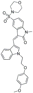 (Z)-3-((1-(2-(4-METHOXYPHENOXY)ETHYL)-1H-INDOL-3-YL)METHYLENE)-1-METHYL-5-(MORPHOLINOSULFONYL)INDOLIN-2-ONE Struktur