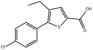 5-(4-CHLORO-PHENYL)-4-ETHYL-THIOPHENE-2-CARBOXYLIC ACID Struktur