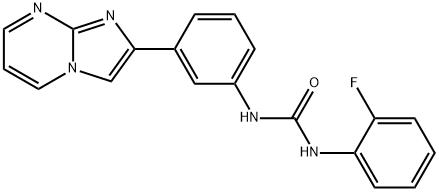 N-(2-FLUOROPHENYL)-N'-(3-IMIDAZO[1,2-A]PYRIMIDIN-2-YLPHENYL)UREA Struktur