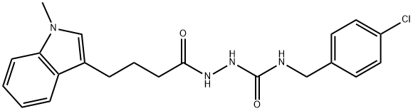 N-(4-CHLOROBENZYL)-2-[4-(1-METHYL-1H-INDOL-3-YL)BUTANOYL]-1-HYDRAZINECARBOXAMIDE Struktur