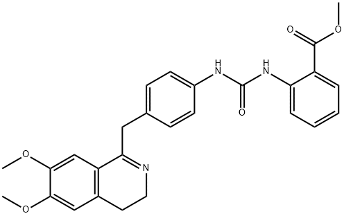 METHYL 2-((N-(4-((6,7-DIMETHOXY-3,4-DIHYDROISOQUINOLYL)METHYL)PHENYL)CARBAMOYL)AMINO)BENZOATE Struktur