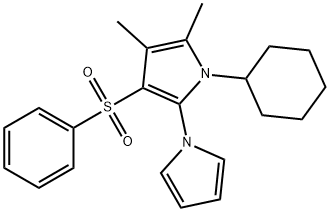 1-CYCLOHEXYL-2,3-DIMETHYL-4-BENZENE SULPHONYL-5-(1-PYRROLO)-PYRROLE Struktur