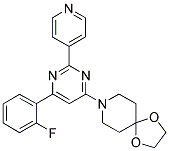 8-[6-(2-FLUOROPHENYL)-2-PYRIDIN-4-YLPYRIMIDIN-4-YL]-1,4-DIOXA-8-AZASPIRO[4.5]DECANE Struktur