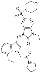 (Z)-1-ETHYL-3-((7-ETHYL-1-(2-OXO-2-(PYRROLIDIN-1-YL)ETHYL)-1H-INDOL-3-YL)METHYLENE)-5-(MORPHOLINOSULFONYL)INDOLIN-2-ONE Struktur