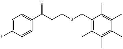 1-(4-FLUOROPHENYL)-3-[(2,3,4,5,6-PENTAMETHYLBENZYL)SULFANYL]-1-PROPANONE Struktur