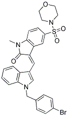 (Z)-3-((1-(4-BROMOBENZYL)-1H-INDOL-3-YL)METHYLENE)-1-METHYL-5-(MORPHOLINOSULFONYL)INDOLIN-2-ONE Struktur