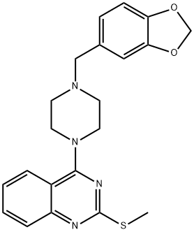 4-[4-(1,3-BENZODIOXOL-5-YLMETHYL)PIPERAZINO]-2-(METHYLSULFANYL)QUINAZOLINE Struktur