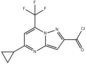 5-CYCLOPROPYL-7-TRIFLUOROMETHYL-PYRAZOLO[1,5-A]-PYRIMIDINE-2-CARBONYL CHLORIDE Struktur