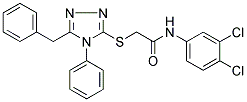 2-[(5-BENZYL-4-PHENYL-4H-1,2,4-TRIAZOL-3-YL)SULFANYL]-N-(3,4-DICHLOROPHENYL)ACETAMIDE Struktur