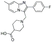 1-[2-(4-FLUORO-PHENYL)-7-METHYL-IMIDAZO[1,2-A]-PYRIDIN-3-YLMETHYL]-PIPERIDINE-4-CARBOXYLIC ACID Struktur