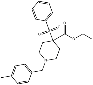 ETHYL 1-(4-METHYLBENZYL)-4-(PHENYLSULFONYL)-4-PIPERIDINECARBOXYLATE Struktur