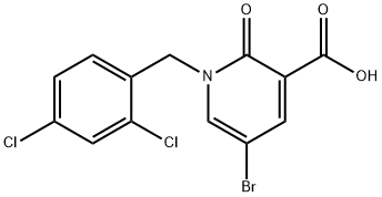 5-BROMO-1-(2,4-DICHLOROBENZYL)-2-OXO-1,2-DIHYDRO-3-PYRIDINECARBOXYLIC ACID Struktur