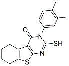 3-(3,4-DIMETHYLPHENYL)-2-MERCAPTO-5,6,7,8-TETRAHYDRO[1]BENZOTHIENO[2,3-D]PYRIMIDIN-4(3H)-ONE Struktur