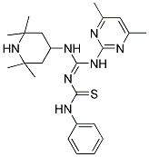 (Z)-1-((4,6-DIMETHYLPYRIMIDIN-2-YLAMINO)(2,2,6,6-TETRAMETHYLPIPERIDIN-4-YLAMINO)METHYLENE)-3-PHENYLTHIOUREA Struktur