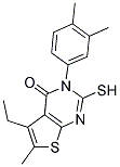 3-(3,4-DIMETHYLPHENYL)-5-ETHYL-2-MERCAPTO-6-METHYLTHIENO[2,3-D]PYRIMIDIN-4(3H)-ONE Struktur