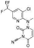 1-[N-[3-CHLORO-5-(TRIFLUOROMETHYL)PYRID-2YL]-N-METHYL]AMINO-3-CYANO-1,2,3,4-TETRAHYDRO PYRIMIDINE-2,4-DIONE Struktur