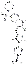 (Z)-3-((2,5-DIMETHYL-1-(4-NITROPHENYL)-1H-PYRROL-3-YL)METHYLENE)-1-METHYL-5-(MORPHOLINOSULFONYL)INDOLIN-2-ONE Struktur