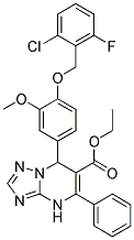 ETHYL 7-(4-(2-CHLORO-6-FLUOROBENZYLOXY)-3-METHOXYPHENYL)-5-PHENYL-4,7-DIHYDRO-[1,2,4]TRIAZOLO[1,5-A]PYRIMIDINE-6-CARBOXYLATE Struktur