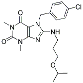 7-(4-CHLOROBENZYL)-8-(3-ISOPROPOXYPROPYLAMINO)-1,3-DIMETHYL-1H-PURINE-2,6(3H,7H)-DIONE Struktur