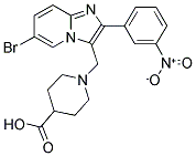 1-[6-BROMO-2-(3-NITRO-PHENYL)-IMIDAZO[1,2-A]-PYRIDIN-3-YLMETHYL]-PIPERIDINE-4-CARBOXYLIC ACID Struktur