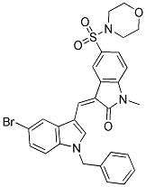 (Z)-3-((1-BENZYL-5-BROMO-1H-INDOL-3-YL)METHYLENE)-1-METHYL-5-(MORPHOLINOSULFONYL)INDOLIN-2-ONE Struktur