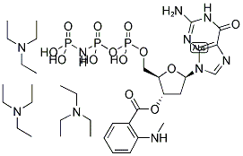 3'-O-(N-METHYL-ANTHRANILOYL)-2'-DEOXY-GUANOSINE-5'-[(BETA,GAMMA)-IMIDO]TRIPHOSPHATE, TRIETHYLAMMONIUM SALT Struktur