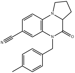 5-(4-METHYLBENZYL)-4-OXO-1,2,3,3A,4,5-HEXAHYDROPYRROLO[1,2-A]QUINOXALINE-7-CARBONITRILE Struktur