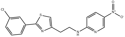 N-(2-[2-(3-CHLOROPHENYL)-1,3-THIAZOL-4-YL]ETHYL)-5-NITRO-2-PYRIDINAMINE Struktur