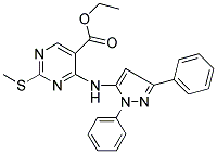 ETHYL 4-[(1,3-DIPHENYL-1H-PYRAZOL-5-YL)AMINO]-2-(METHYLSULFANYL)-5-PYRIMIDINECARBOXYLATE Struktur