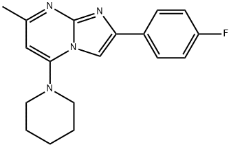 2-(4-FLUOROPHENYL)-7-METHYL-5-PIPERIDINOIMIDAZO[1,2-A]PYRIMIDINE Struktur