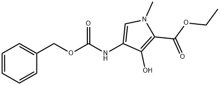 ETHYL 4-BENZYLOXYCARBONYLAMINO-3-HYDROXY-1-METHYL-1H-PYRROLE-2-CARBOXYLATE Struktur