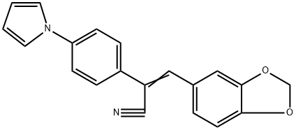 (Z)-3-(1,3-BENZODIOXOL-5-YL)-2-[4-(1H-PYRROL-1-YL)PHENYL]-2-PROPENENITRILE Struktur