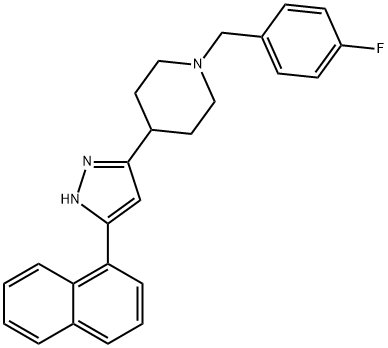 1-(4-FLUOROBENZYL)-4-[5-(1-NAPHTHYL)-1H-PYRAZOL-3-YL]PIPERIDINE Struktur