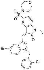 (Z)-3-((5-BROMO-1-(2-CHLOROBENZYL)-1H-INDOL-3-YL)METHYLENE)-1-ETHYL-5-(MORPHOLINOSULFONYL)INDOLIN-2-ONE Struktur