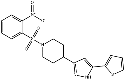 1-[(2-NITROPHENYL)SULFONYL]-4-[5-(2-THIENYL)-1H-PYRAZOL-3-YL]PIPERIDINE Struktur