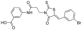 3-((3-[(5Z)-5-(3-BROMOBENZYLIDENE)-4-OXO-2-THIOXO-1,3-THIAZOLIDIN-3-YL]PROPANOYL)AMINO)BENZOIC ACID Struktur