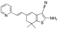 2-AMINO-7,7-DIMETHYL-5-(2-PYRIDIN-2-YL-VINYL)-6,7-DIHYDRO-BENZO[B]THIOPHENE-3-CARBONITRILE Struktur