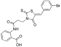 2-((3-[(5Z)-5-(3-BROMOBENZYLIDENE)-4-OXO-2-THIOXO-1,3-THIAZOLIDIN-3-YL]PROPANOYL)AMINO)BENZOIC ACID Struktur