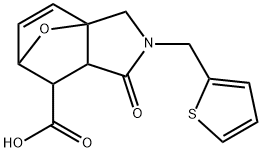 4-OXO-3-THIOPHEN-2-YLMETHYL-10-OXA-3-AZA-TRICYCLO[5.2.1.0(1,5)]DEC-8-ENE-6-CARBOXYLIC ACID Struktur