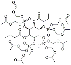 2,6-DI-O-BUTYRYL-MYO-INOSITOL 1,3,4,5-TETRAKISPHOSPHATE-OCTAKIS(ACETOXYMETHYL) ESTER Struktur