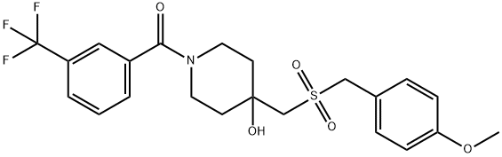 (4-HYDROXY-4-([(4-METHOXYBENZYL)SULFONYL]METHYL)PIPERIDINO)[3-(TRIFLUOROMETHYL)PHENYL]METHANONE Struktur